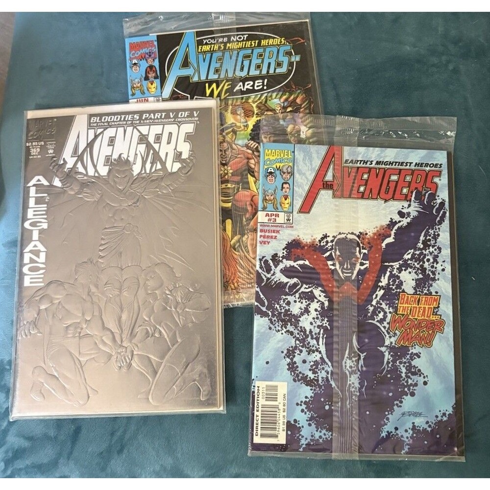 Marvel Avengers Comic Book Lot 3 Issues Boarded Wonder Man Perez Modern Age
